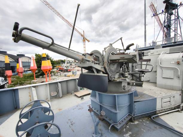 istock Anti aircraft cannon in IIGM ship 2177755488