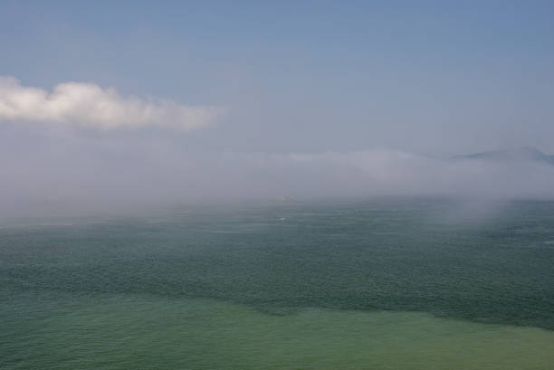 a water fog in the distant sea.