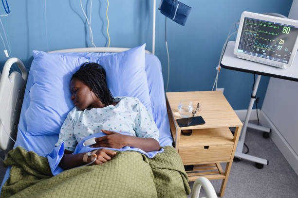 istock Black female patient sleeping in the hospital 2177759657