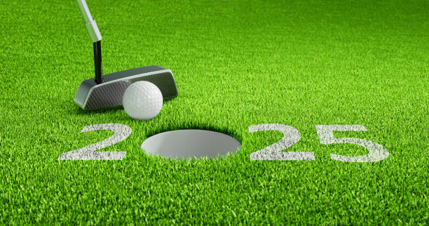 istock Golf ball putting and the year 2025 2177763165