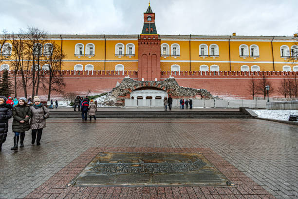 Saint Basil's Cathedral and Spasskaya tower with chimes  in the center of Moscow