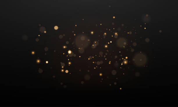istock Christmas dust glowing bokeh confetti light and glitter texture overlay for your design. Festive sparkling gold dust. Holiday powder dust for cards, invitations, banners. 2177774173