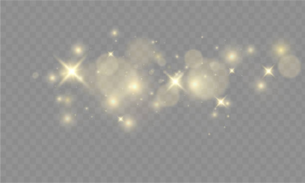 istock Christmas yellow glowing glowing confetti and sparks. Shimmering dust. Bokeh lights. Holiday designs. Light of white dust. Bokeh light effect background. Christmas background of shining dust. 2177774781