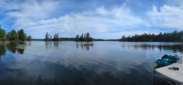istock Canoeing on a mirror like lake 2177776866