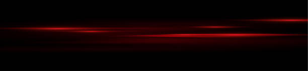 istock Red laser light beams isolated on black background. Abstract light effect. red lens flare. Horizontal rays glowing in the dark. Vector 2177784732