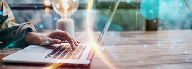 istock Woman working on laptop. Freelancer at remote work. Female student learning on-line via computer. Global networking 2177789617