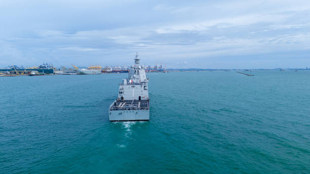 istock Nuclear war ship, Navy ship, Military navy. nuclear carrier running in the ocean. 2177789941