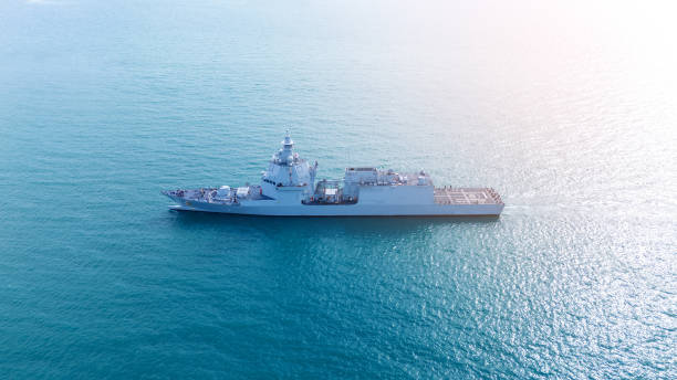istock Nuclear war ship, Navy ship, Military navy. nuclear carrier running in the ocean. 2177790150