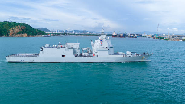 istock Nuclear war ship, Navy ship, Military navy. nuclear carrier running in the ocean. 2177790156