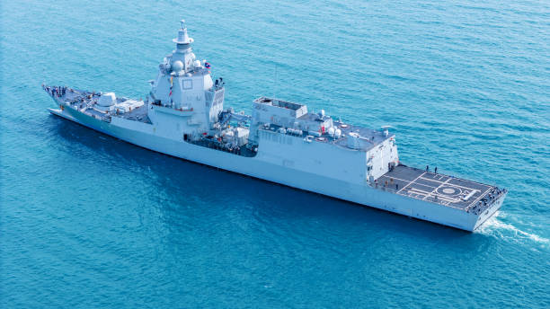 istock Nuclear war ship, Navy ship, Military navy. nuclear carrier running in the ocean. 2177790217