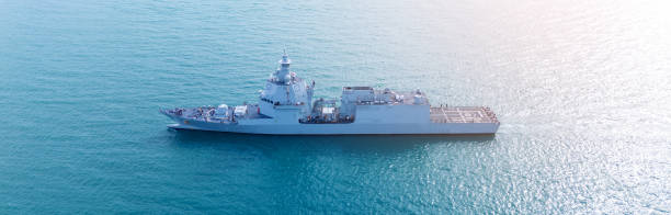 istock Nuclear war ship, Navy ship, Military navy. nuclear carrier running in the ocean. 2177790282