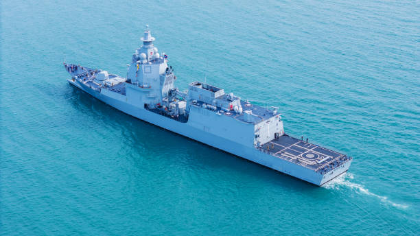 istock Nuclear war ship, Navy ship, Military navy. nuclear carrier running in the ocean. 2177790294