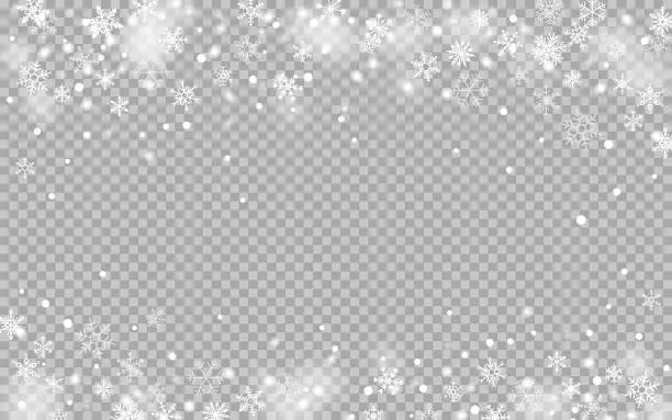 Delicate Snowflakes on Transparent Background. Snowflake Overlay Background Delicate Snowflakes on Transparent Background. Snowflake Overlay Background