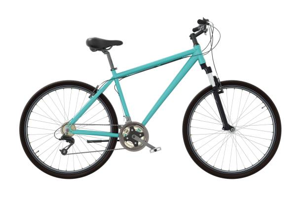 istock Blue teal bicycle, side view isolated on white background, 3D illustration 2177800870