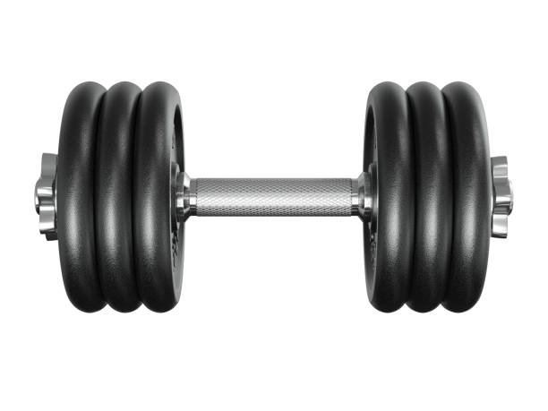 istock Black adjustable dumbbell, weightlifting gym equipment, side view 2177801013