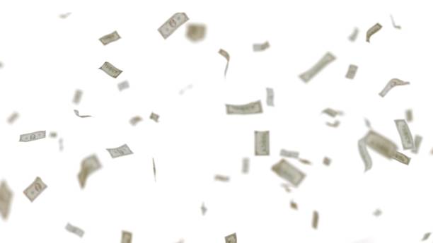 istock Many USA 100 dollars bill falling from the sky 2177802489