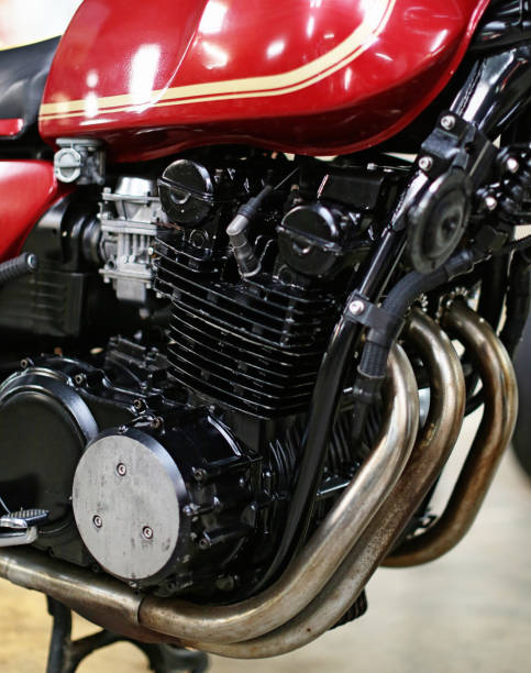 istock Vintage Japanese motorcycle engine in close-up 2177805605