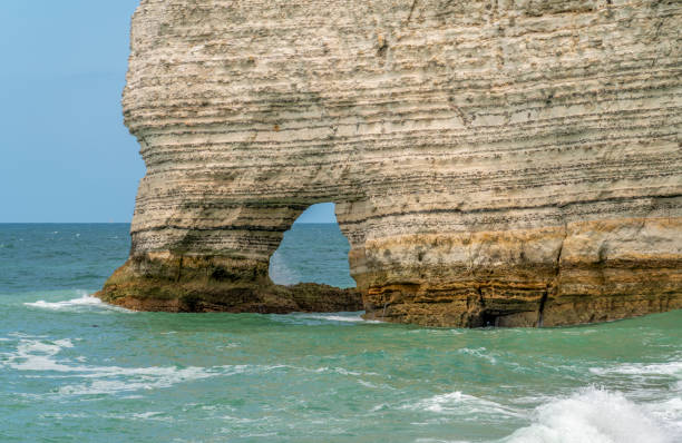 Coastal scenery around Etretat, a commune in the Seine-Maritime department in the Normandy region of Northwestern France