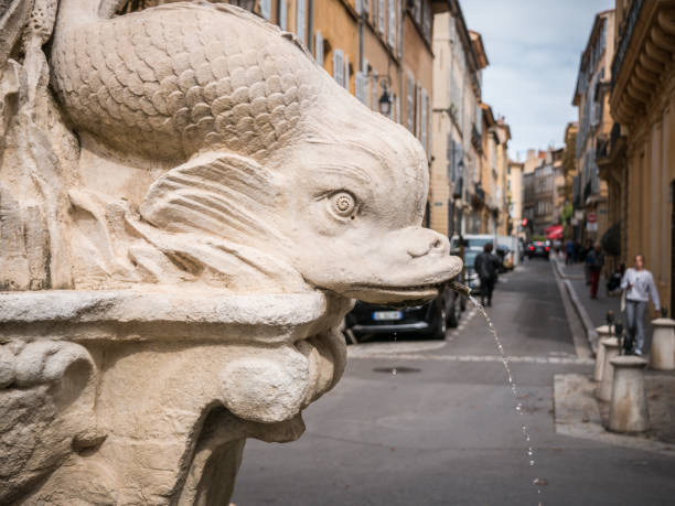 Four Dolphins Fountain in Aix-En-Provence