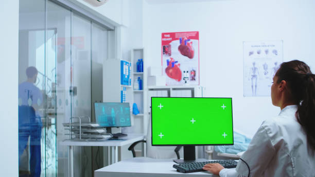 istock Nurse in blue uniform leaving hospital cabinet 2177808759