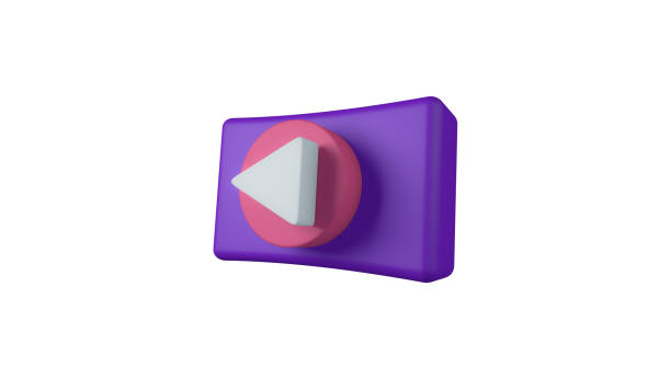 istock Purple and pink play button mock up 2177808812