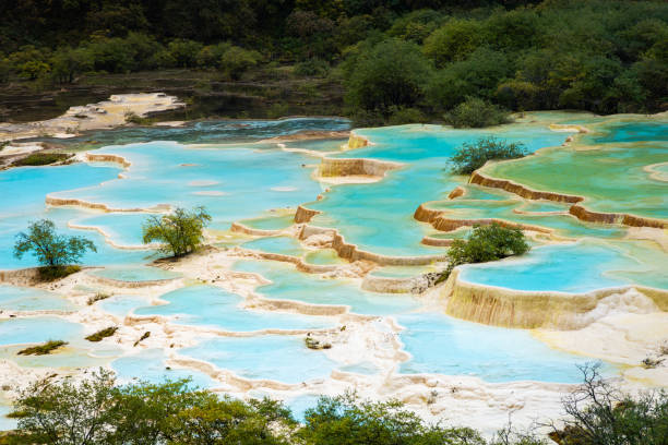 istock Huanglong's colorful pools (Five-color pools) in autumn. 2177810038