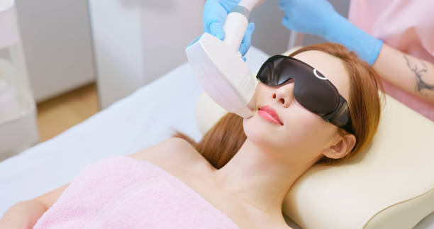 istock Woman face laser hair removal 2177810094