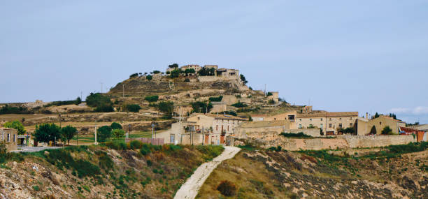a panoramic view of Fores, a small village on top of a hill, in Catalonia, Spain
