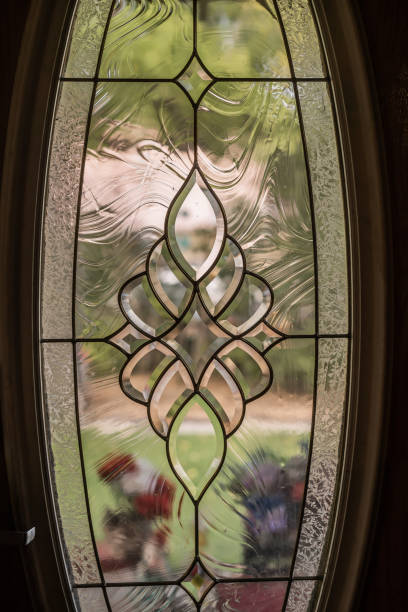 istock Elegant stained glass design with swirling patterns 2177812184