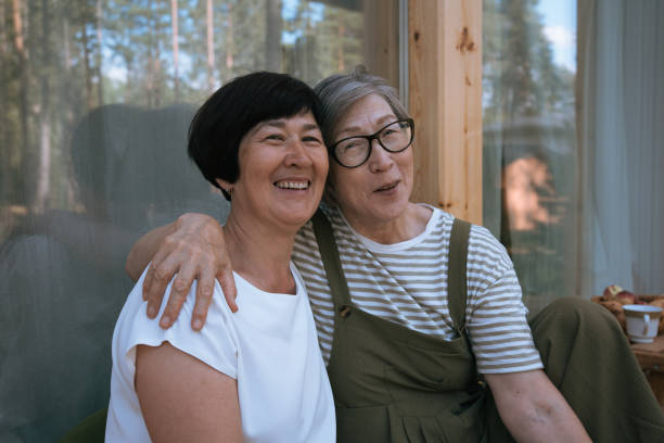 istock Two senior women posing for outdoors close up portrait 2177816237