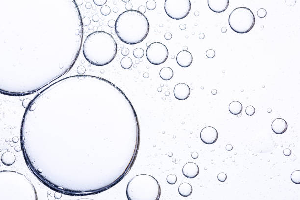 istock Macro bubbles,Close up macro Aloe vera gel serum cosmetic texture blue background with bubbles. Cruelty free. Lemongrass gel skincare product. antibacterial liquid 2177816950