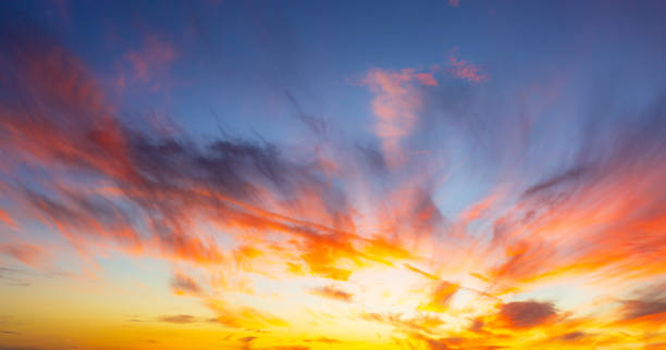 istock Morning clouds and sky,Panorama sunset sky and cloud background,Orange sky and clouds background,Background of colorful sky concept, amazing sunset with twilight sky and clouds 2177816955