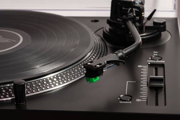 istock Vinyl record player with tonearm and speed control 2177817413