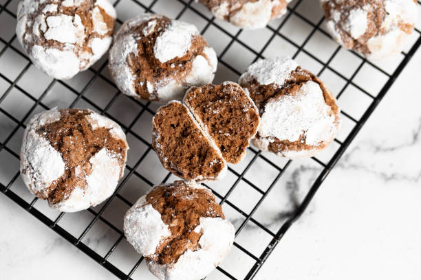istock chocolate coffee cookies with cracks 2177821218