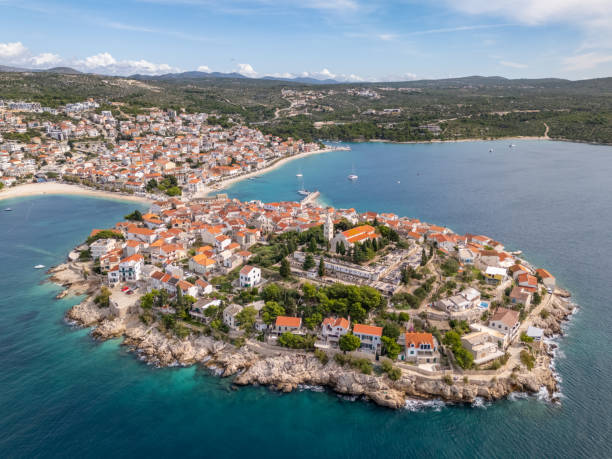 istock Primosten Croatia by drone 2177833111