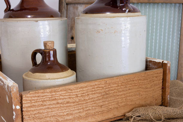 istock Vintage Ceramic Whiskey Jugs 2177834057