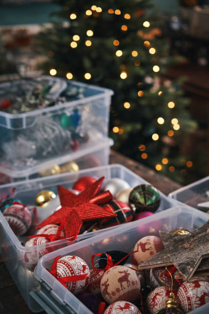 istock Decorating Christmas Tree with Ornaments and Christmas Lights 2177840284