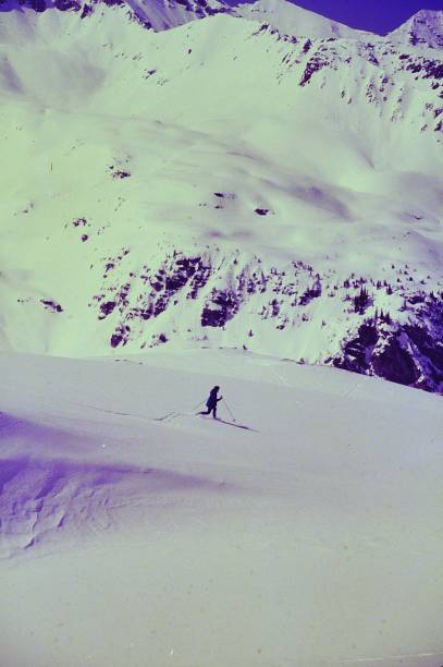 istock Spring Powder Skiing using the Telemark technique, Pearl Pass Colorado White River National Forest Maroon Bells Wilderness in April 1983 2177840548