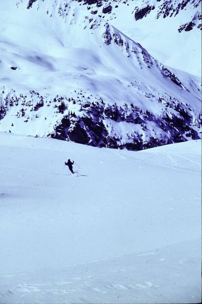 istock Spring Powder Skiing using the Telemark technique, Pearl Pass Colorado White River National Forest Maroon Bells Wilderness in April 1983 2177840569