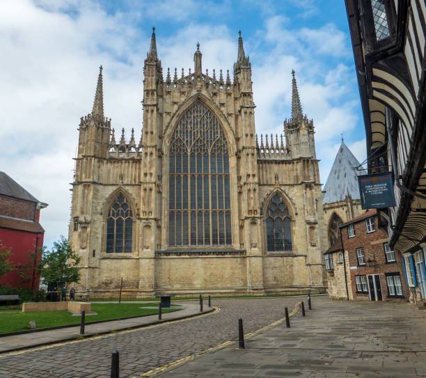 Beautiful architecture of York Minster cathedral at cloudy day, York, England, UK.