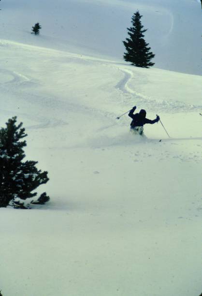 istock Spring Powder Skiing using the Telemark technique, Pearl Pass Colorado White River National Forest Maroon Bells Wilderness in April 1983 2177841195