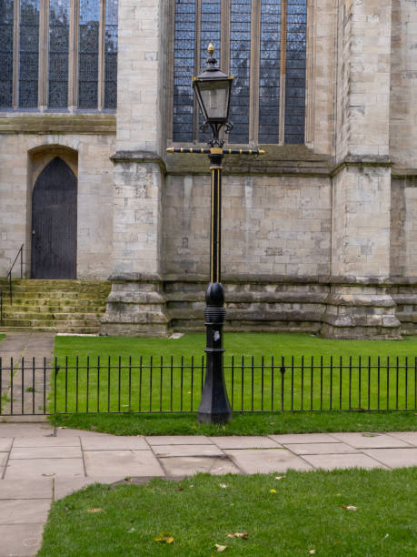 Street light infront of a religious building