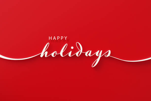 Happy holidays message on red background. Horizontal composition. Happy Holidays concept.