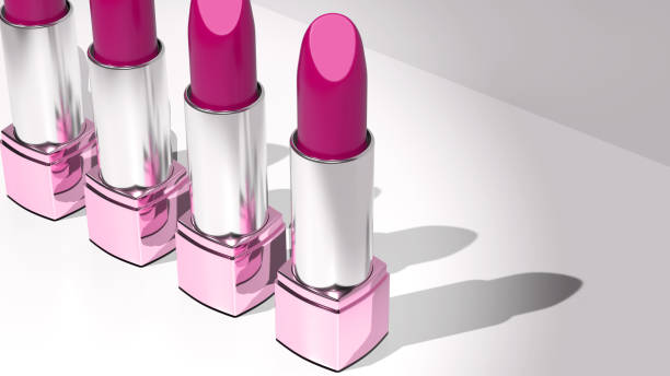 istock collection raspberry, pink lipstick tubes arranged elegantly, representing sophistication of natural, high-end makeup products, 3d render 2177847201