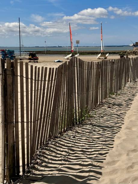 istock wooden fence on a beach 2177847483