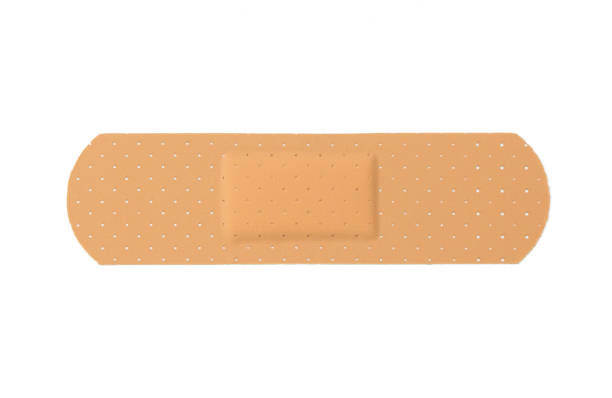 istock A simple adhesive bandage laid flat on a clean white surface. medical plaster isolated 2177851259