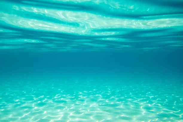 istock Underwater scene of turquoise blue sea, light reflections and sand 2177851909