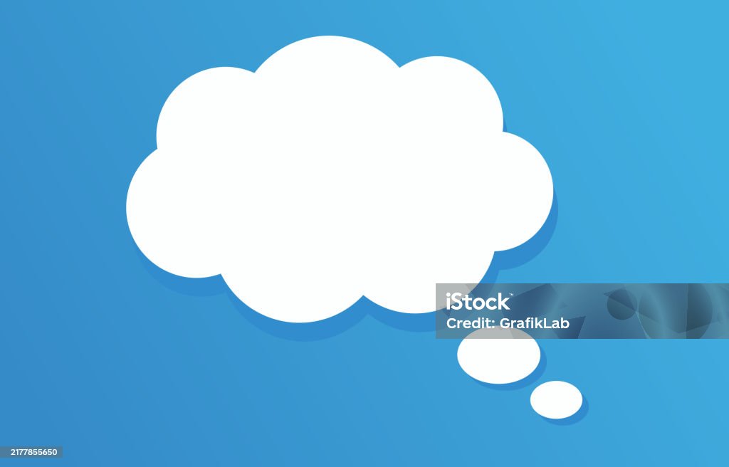 White though bubble on blue background A simple illustration of a blank thought bubble on a blue background. A graphic representing communication, ideas, and thoughts. Thought Bubble stock vector White though bubble on blue background A simple illustration of a blank thought bubble on a blue background. A graphic representing communication, ideas, and thoughts. Thought Bubble stock vector