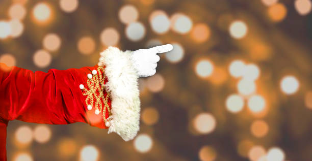 istock Santa Claus Hand on Christmas Celebration Event background 2177856767