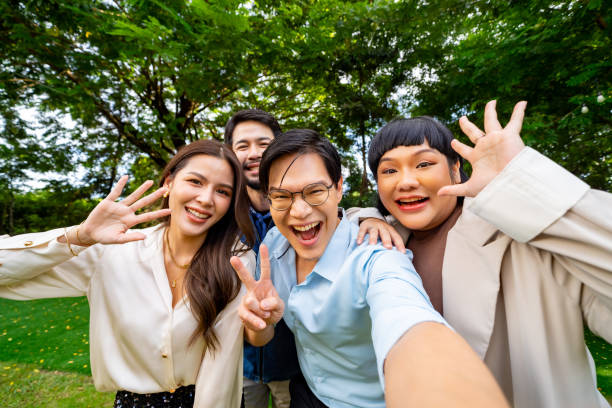 istock Group of Asian  people having dinner party together. 2177861814